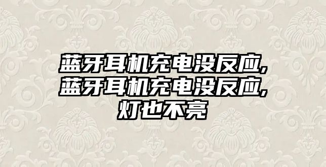 藍牙耳機充電沒反應,藍牙耳機充電沒反應,燈也不亮