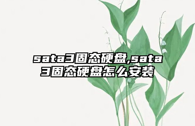 sata3固態(tài)硬盤(pán),sata3固態(tài)硬盤(pán)怎么安裝