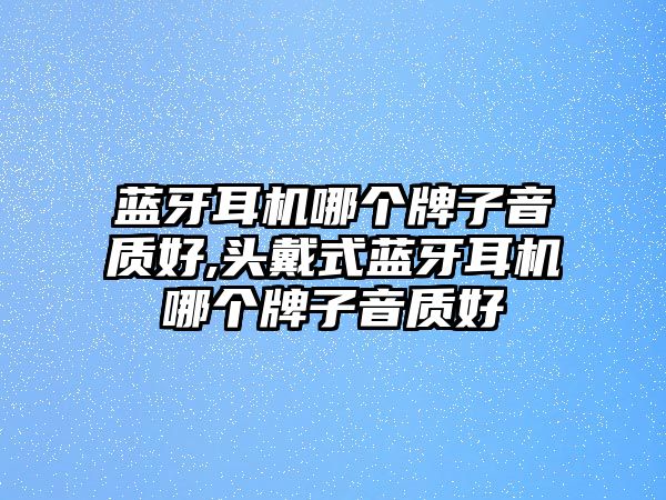 藍(lán)牙耳機(jī)哪個(gè)牌子音質(zhì)好,頭戴式藍(lán)牙耳機(jī)哪個(gè)牌子音質(zhì)好