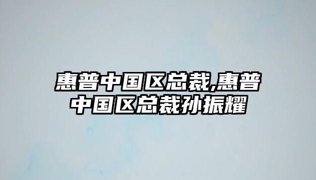 惠普中國(guó)區(qū)總裁,惠普中國(guó)區(qū)總裁孫振耀