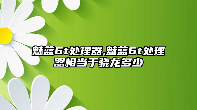 魅藍(lán)6t處理器,魅藍(lán)6t處理器相當(dāng)于驍龍多少