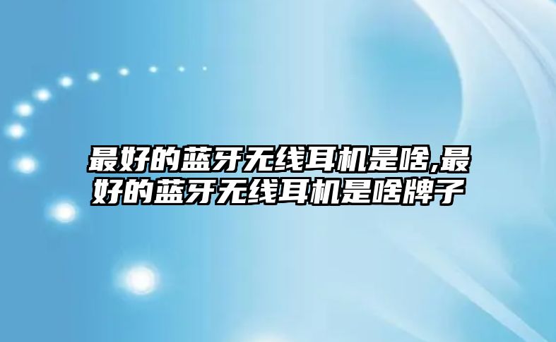 最好的藍(lán)牙無(wú)線(xiàn)耳機(jī)是啥,最好的藍(lán)牙無(wú)線(xiàn)耳機(jī)是啥牌子