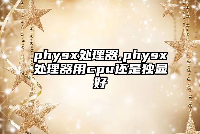 physx處理器,physx處理器用cpu還是獨(dú)顯好