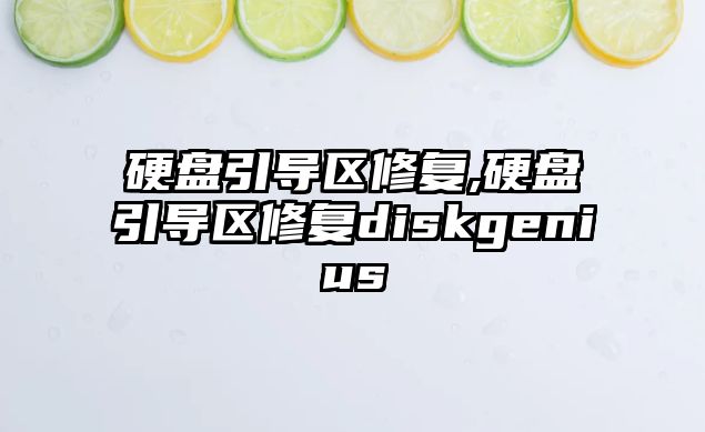 硬盤引導區(qū)修復,硬盤引導區(qū)修復diskgenius